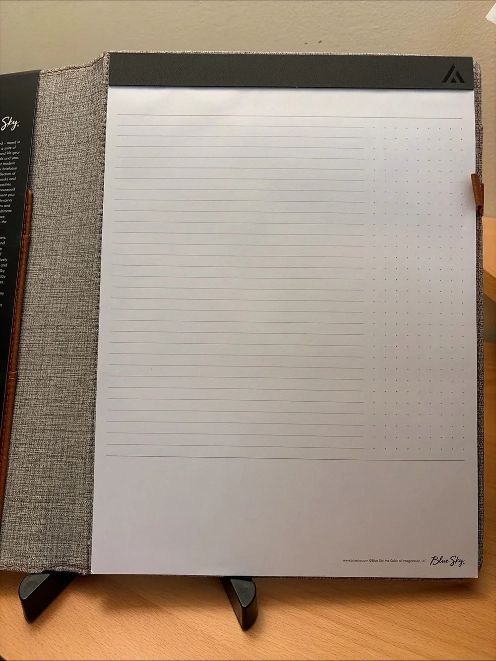 Blue Sky 150537 Asmbld Professional Tan Faux Leather Padfolio w/ 8.5x11 NotePad